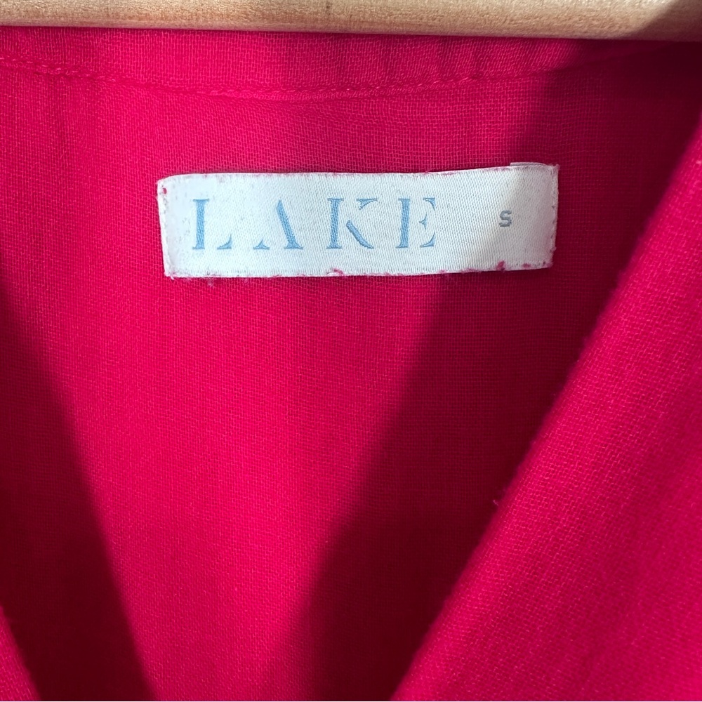 LAKE Gauze Caftan Maxi Dress In Heatwave Pink Size Small Loose Lightweight - Picture 4 of 9